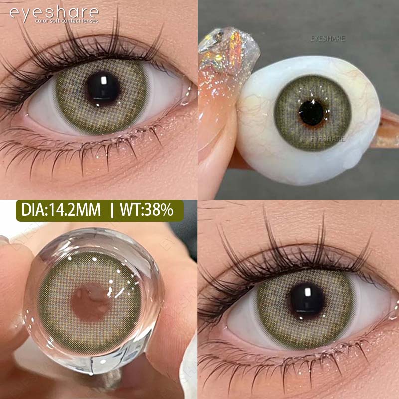 Eyeshare Colored Contact Lenses Natural Blue Contact Lenses Green Fashionable Exquisite Lenses Brown Contact Lenses Gray Lenses 1 Pair