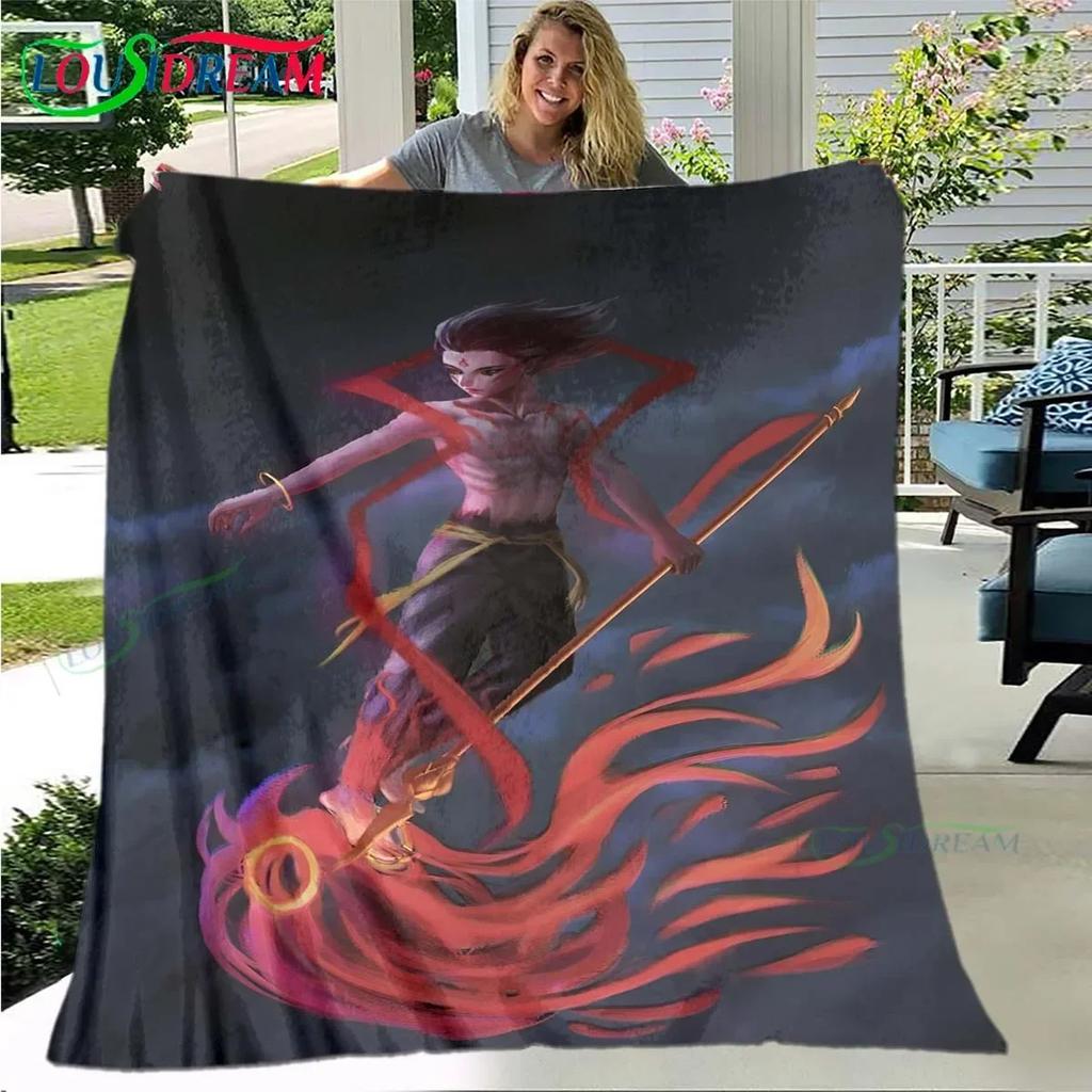 Famous Film Role Nezha Printed Soft Blanket Living Room Bedroom Sofa Bed Blanket Gift Portable Picnic Blanket Luxury Gift