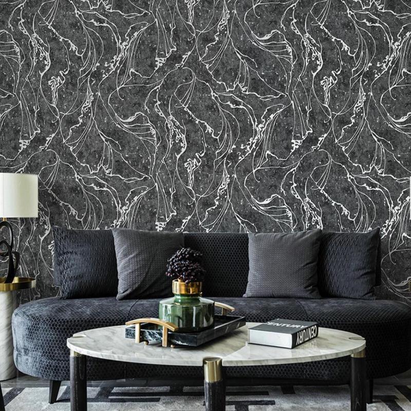 53cm Pvc Non-Self-Adhesive Marble Wallpaper Waterproof Living Room Background Wallpaper Simple 3d Stickers Diy Home Decor