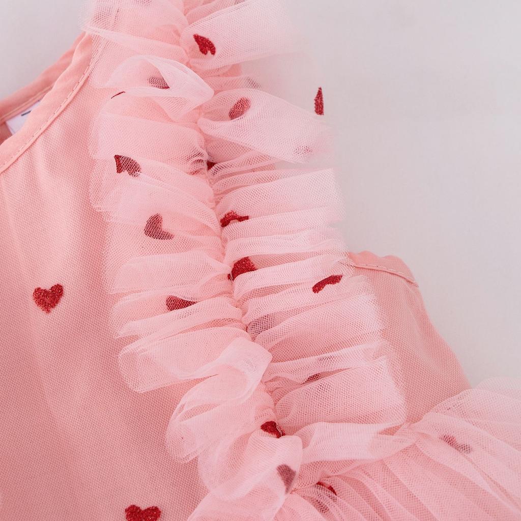 Children's Fashion Sleeveless Dress Heart Lace Princess Dress