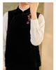 Spring Chinese Style Lychee Embroidery Velvet Vest & Skirt Set for Women