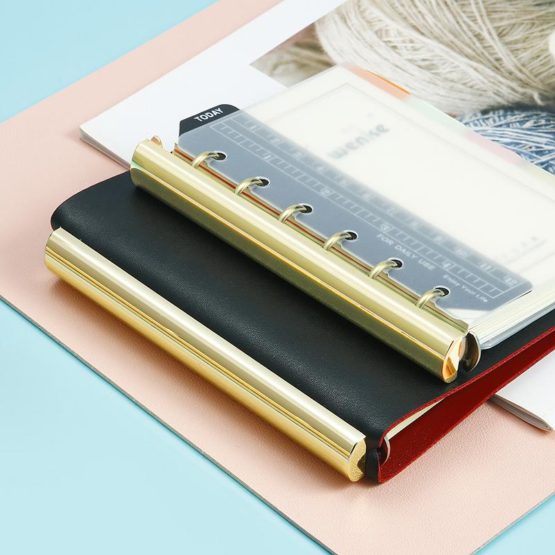 1Pcs A7 Stainless Steel Notebook Ring Binder Clips 6 Rings Paper Binder for Albums Journals Office school Stationery Supplies