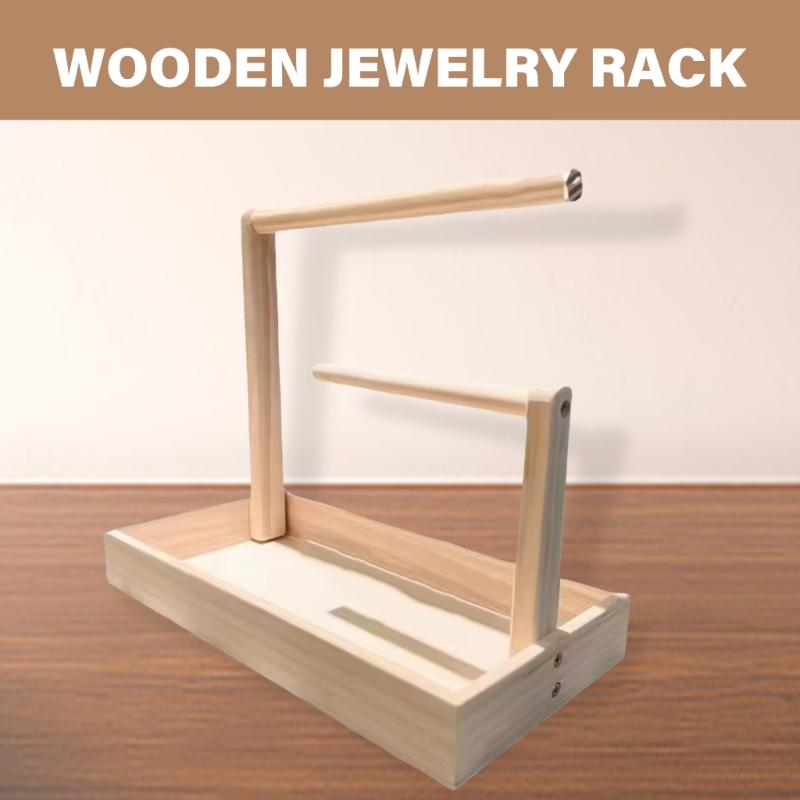 Practical Wood Rack Elegant Jewelry Organizer Accessories Display Stand for Women Girls Jewellery Storage Shelf