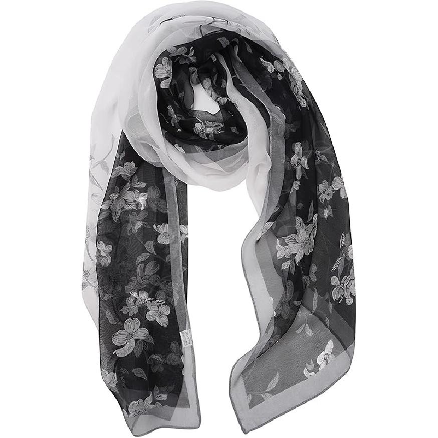 TWÓJ UŚMIECH Damski/Kobiecy Lekki Szal Szal z Mieszanki z Nadrukiem Kwiatowym/Jednokolorowy Na Sezon Wiosenno-Letni