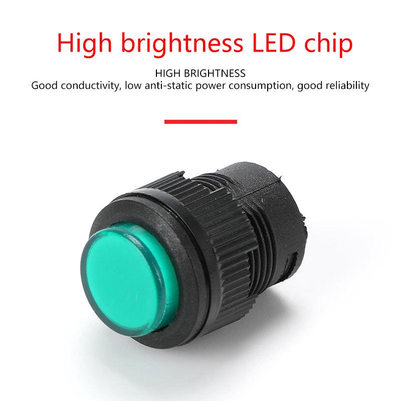 1Pcs R16-503 Round Button Switch Momentary 3A 250V 16Mm Self Locking Round Push Button Switch