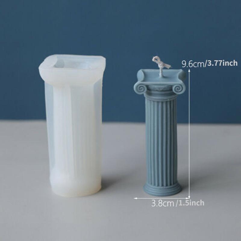 1 PC 3D Roman Column Candle Silicone Mould Aromatherapy Plaster Mould Wax Candle Mold Home Decoration