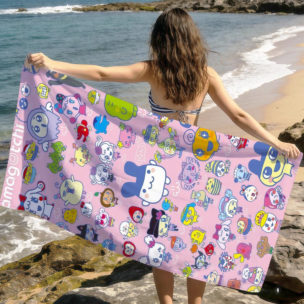 cute funny face t-tamagotchi kuchipatchi mametchi soft Dry Beach Towels Trip Towel swim Summer Holiday bathing Pool Camp Gift