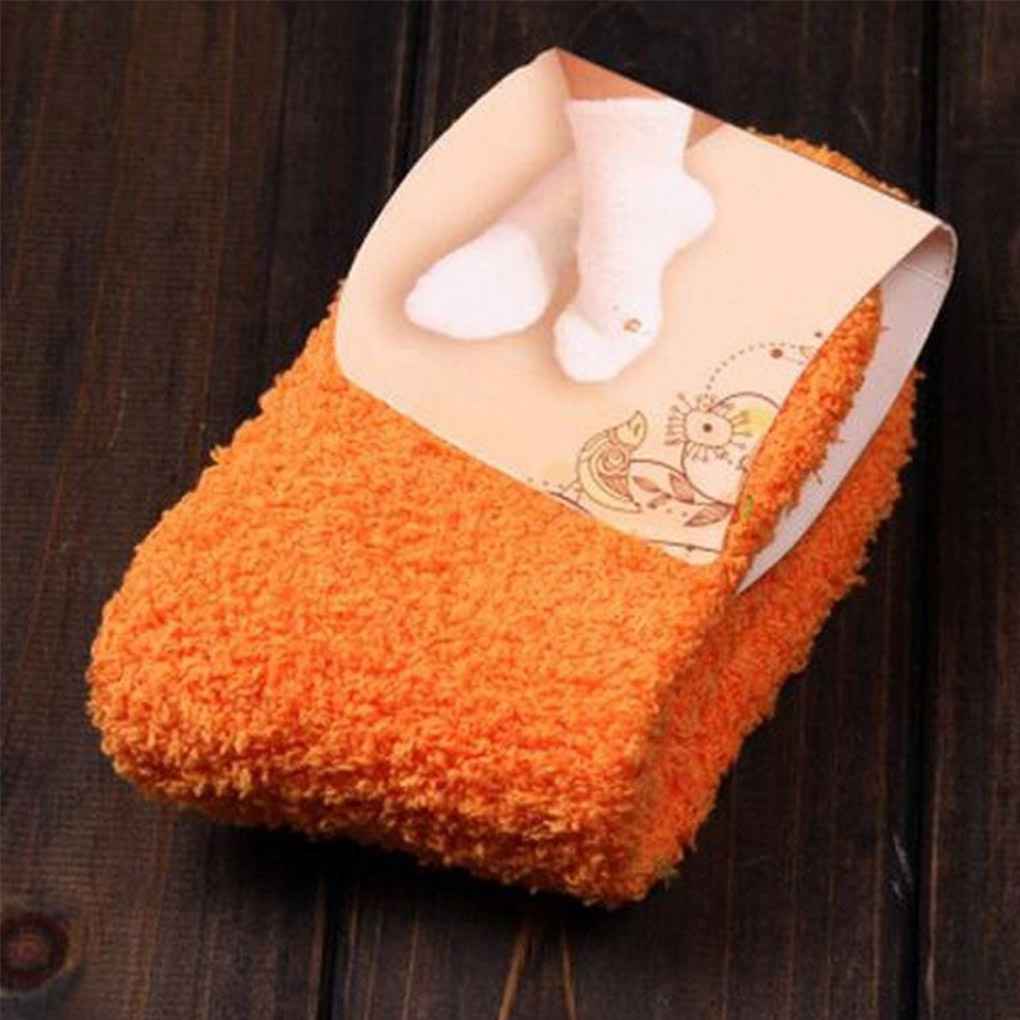Fashion Casual Home Women Girls Soft Bed Floor Socks Fluffy Warm Pure Color
