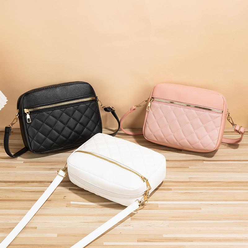 Small Square Rhombic Lattice Bag for Women Fashionable Crossbody Bags Feminine Portable Shoulder Bags