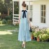 Sibaisha 2025 Summer Loose Tie-Neck Sleeveless Midi Dress