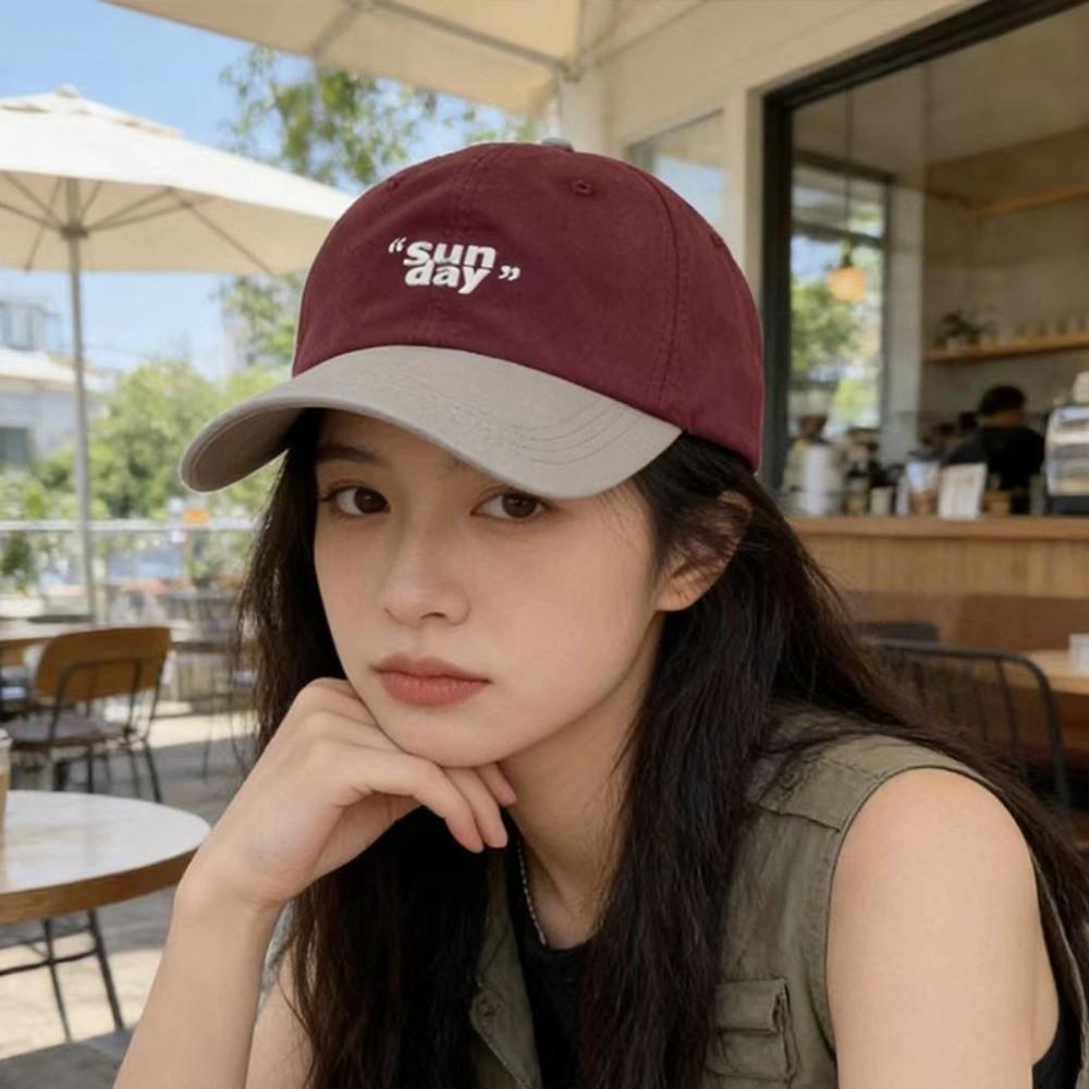 Cotton Letter Embroidery Baseball Hat Korean Style Teenagers Hat Retro Vintage Baseball Cap Spring