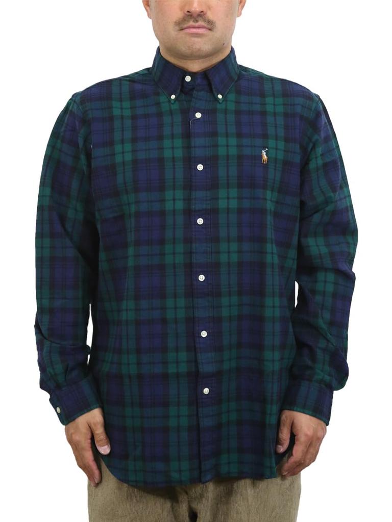 Polo Ralph Lauren Classic Fit Blackwatch Check Cotton Long Sleeve Size Multi Men's Button-Down Shirt, Small, (Product Code 01030060)