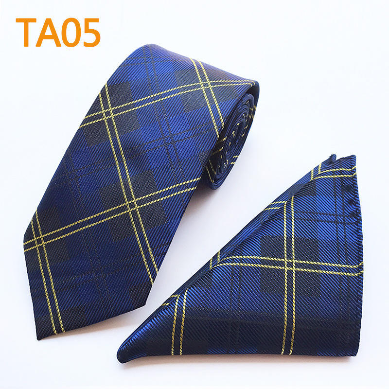 Polyester Large Waist Men'S Tie Men'S Pocket Towel Two-Piece Set