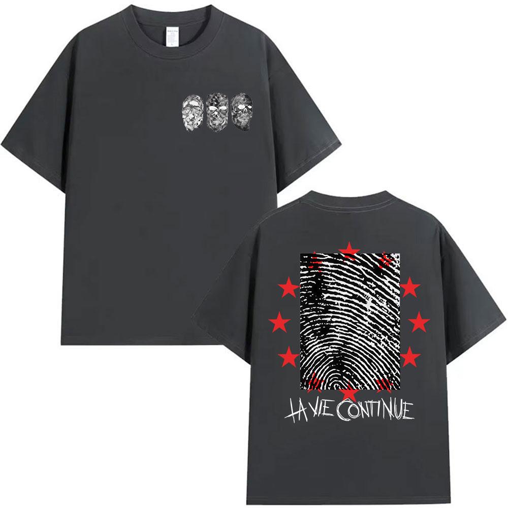 Rap Singer La Vie Continue Maes Tour 2025 Merch Tshirt Summer Men Punk Retro Style Short Sleeve Tshirt Hip Hop Cotton Tshirt