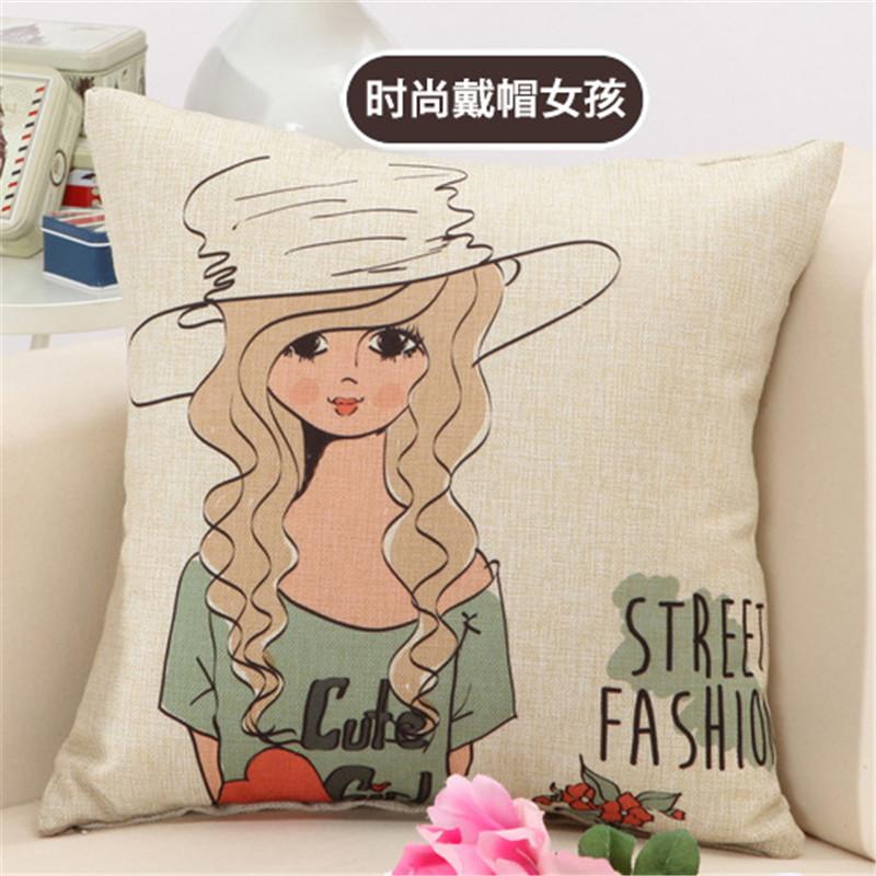 45x45cm Fashion Car Sofa Seat Cushion Cover Cotton Linen Throw Pillowcase Home Living Room Bedroom Decoration