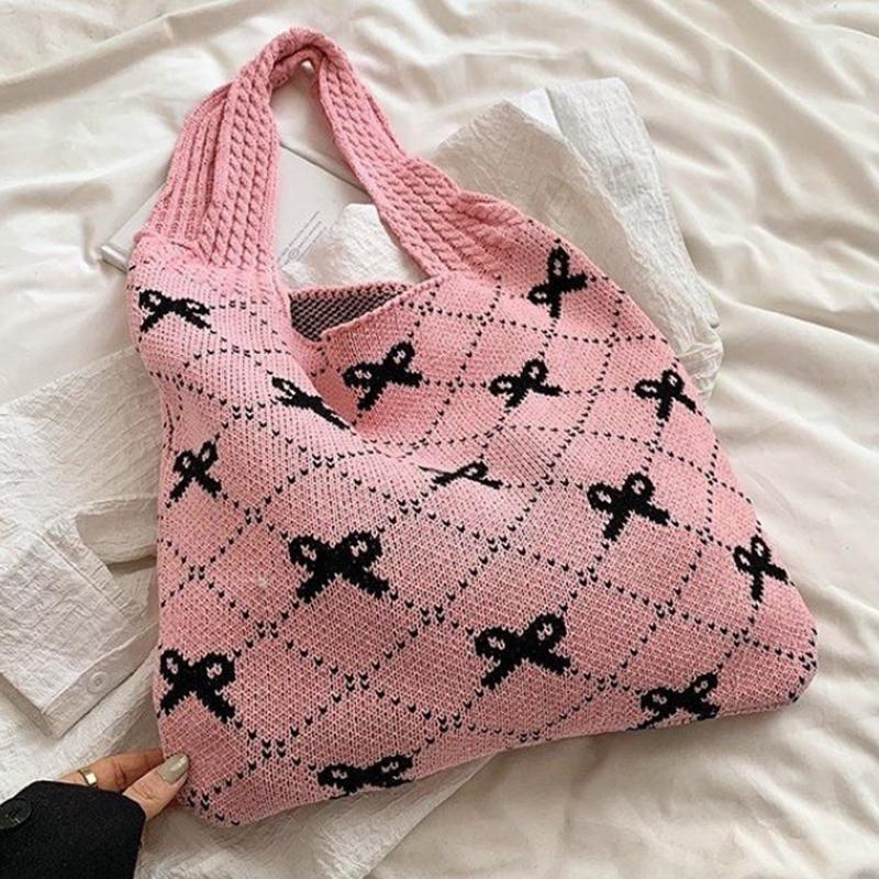 Leisure Shoulder Bag Retro Knitted Shoulder Bag Tote Large Capacity Shopping Bag