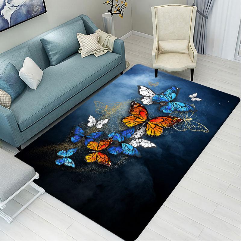 Bunte Schmetterlings-Eingangstürmatte, Innenteppich, Schlafzimmer, Wohnzimmer, Bodenmatte, Badezimmer, rutschfester Teppich