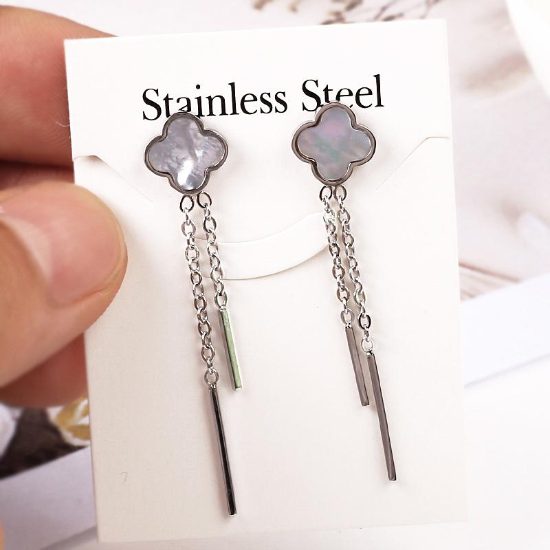 Fraudi Four -Leaf Earlobe Female 18k Gold Titanium Steel Jewelry