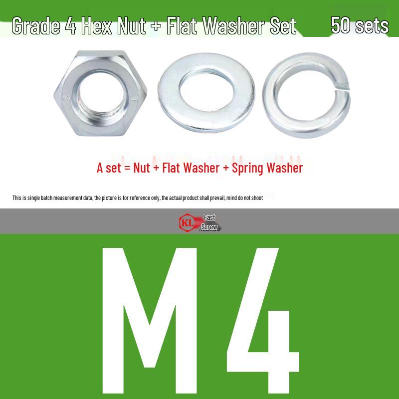 Galvanized Hex Nuts, Flat Washers, Spring Washers in M2-M48, Blue and White Zinc Coated