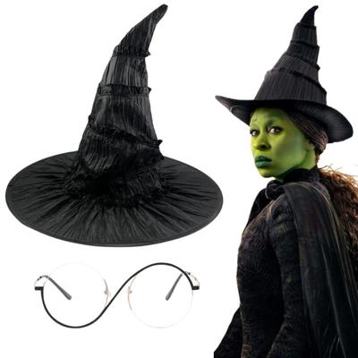 Böse Elphaba Cosplay Hut Brille Augenbekleidung Fantasie Kostüm Verkleidung für Damen Rollenspiel Halloween Karneval Accessoires Requisiten