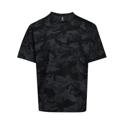 Projekt SS25 Rock Letter Luźny Wygodny Nadruk na całej powierzchni Okrągły dekolt Krótki rękaw T-shirt Męskie T-shirty Czarny 1389976-001