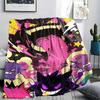 1Pc Gengar Print Flannel Blanket, High Quality Comfortable for All Seasons, Home Decor, Warmth and Comfort, Perfect for Christmas Gifts
