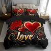 Romantic Love Bedding Set, Couple Duvet Cover, Large Double Bed Duvet Cover, Pillowcase 2/3pc, Valentine's Day Gift, Soft Bedroom Decoration