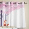 Illustration Cherry Blossom Fox Window Curtains Bedroom Kitchen Drapes Panel Curtains for Living Room Christmas Home Decor