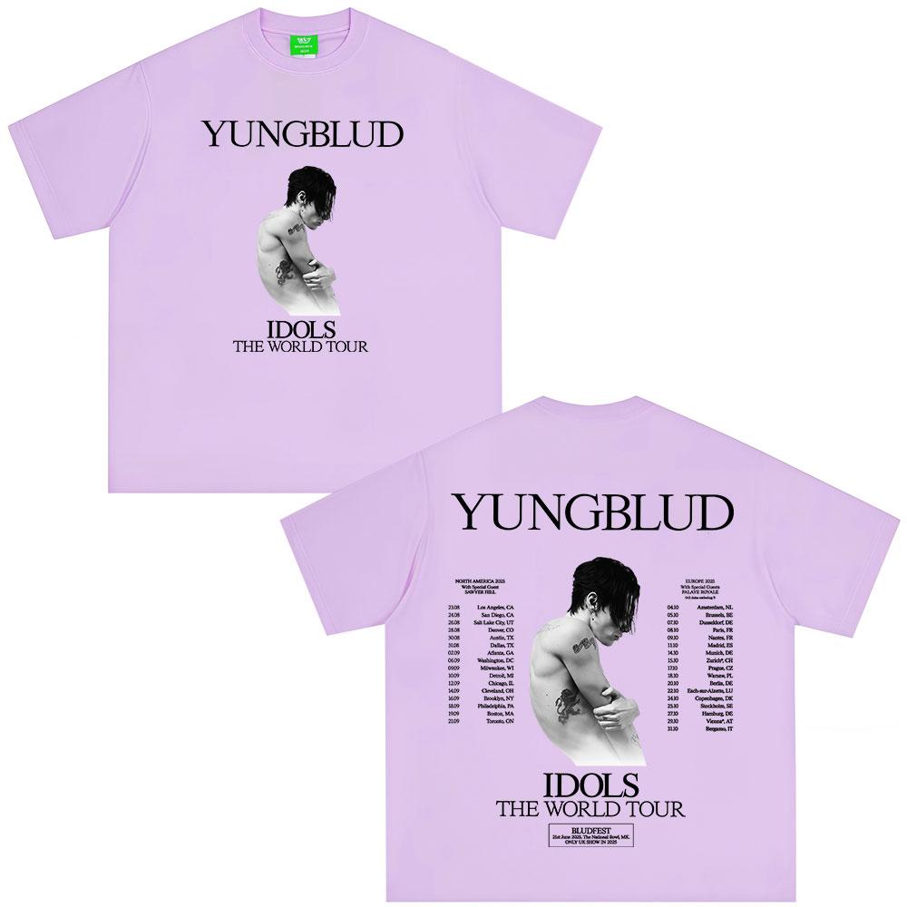 Yungblud IDOLS The World Tour 2025 T Shirts Fans Gift Unisexs Women Hip Hop Short Sleeve Tshirts Oversized Casual Cotton Tshirt