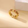 Court Style Retro Gold Copper K Gold-plated Ring Women's Light Luxury Fashion Micro-inlaid Zircon High-end Exquisite Ring