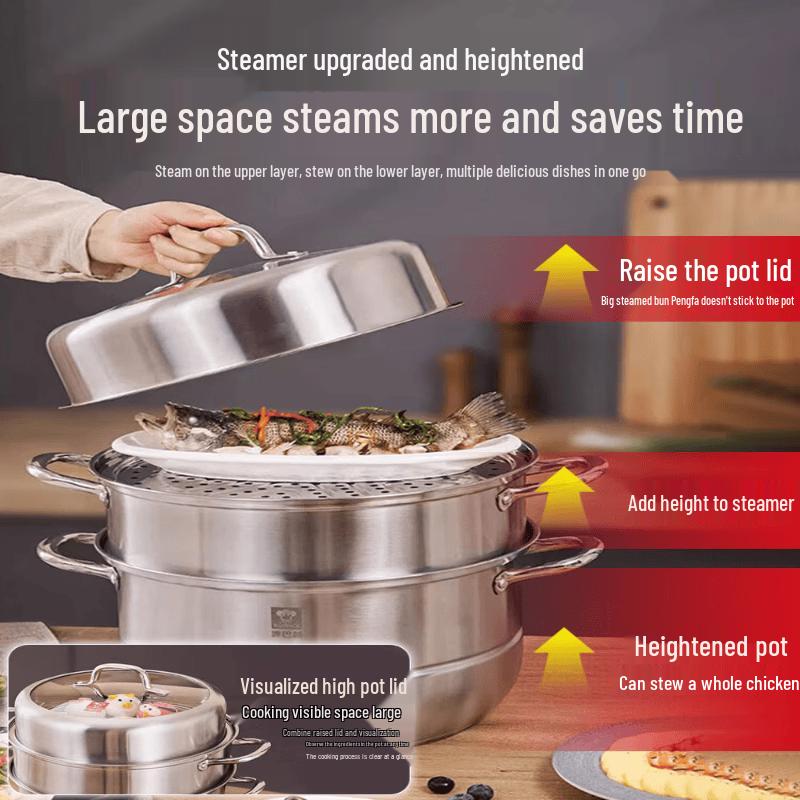 

Kombach 28cm 3-Layer Stainless Steel Steamer