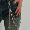 Europäischer und Amerikanischer Design Sinn Blumenkette Hosenkette Hip Hop Farbe Kreuz Taille Kette Anhänger