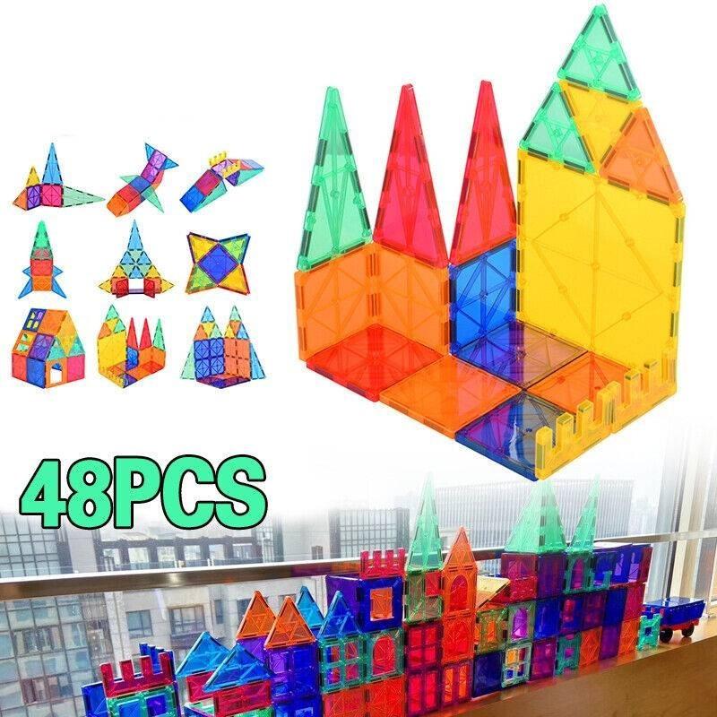 Colorful Magnetic Building Blocks Educational Toy Set 48pcs Gift Box Packaging