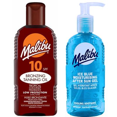 Malibu Sunscreen Oil SPF10 200ml + After Sun Gel 200ml