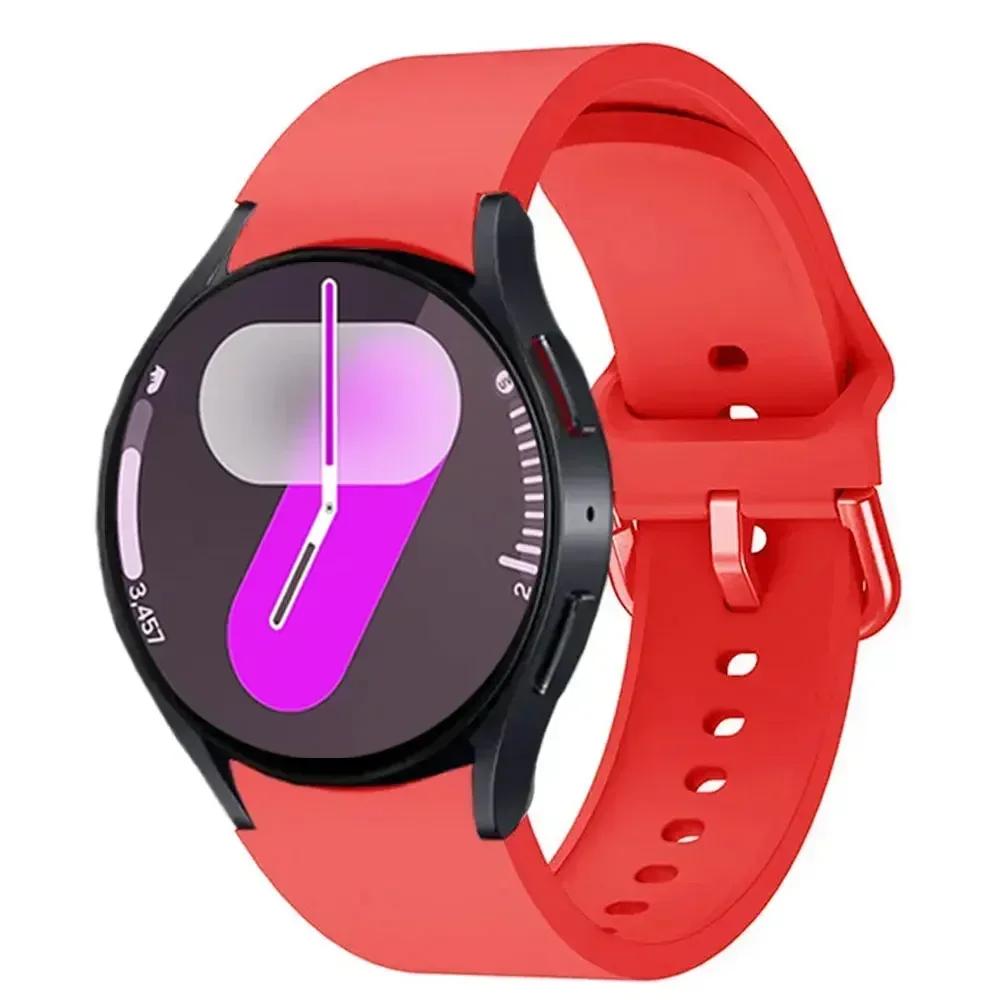 20mm Silicone Strap For Samsung Galaxy Watch 7/6/5/4 44mm 40mm Watchband For Galaxy Watch 6 4 Classic 43mm/47mm 42mm/46mm Band