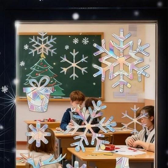 Christmas Seal Elk Snowflake Home Decoration - Winter Window Sticker Holiday Party Glass Door Wall Bathroom Office Dormitory Restaurant.