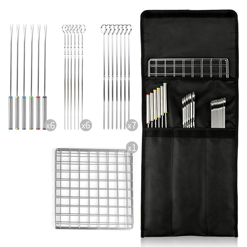 BBQ Tools Outdoor Barbecue Network Barbecue Needle Set Mutton shashlik Signature Barbecue Signature Flat Iron Barbecue Needle