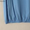 ZANZEA Women Casual Round Neck Solid Color Short Sleeve Blouse
