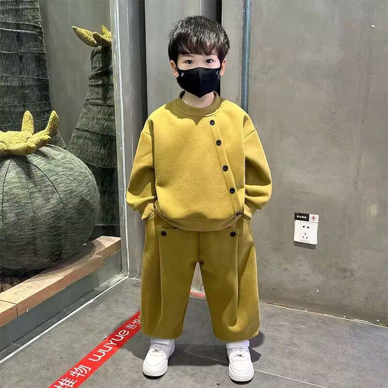 Boys' Stylish Korean Sporty Sweatshirt Set - 2025 New Fashion Two-Piece for Spring & Autumn