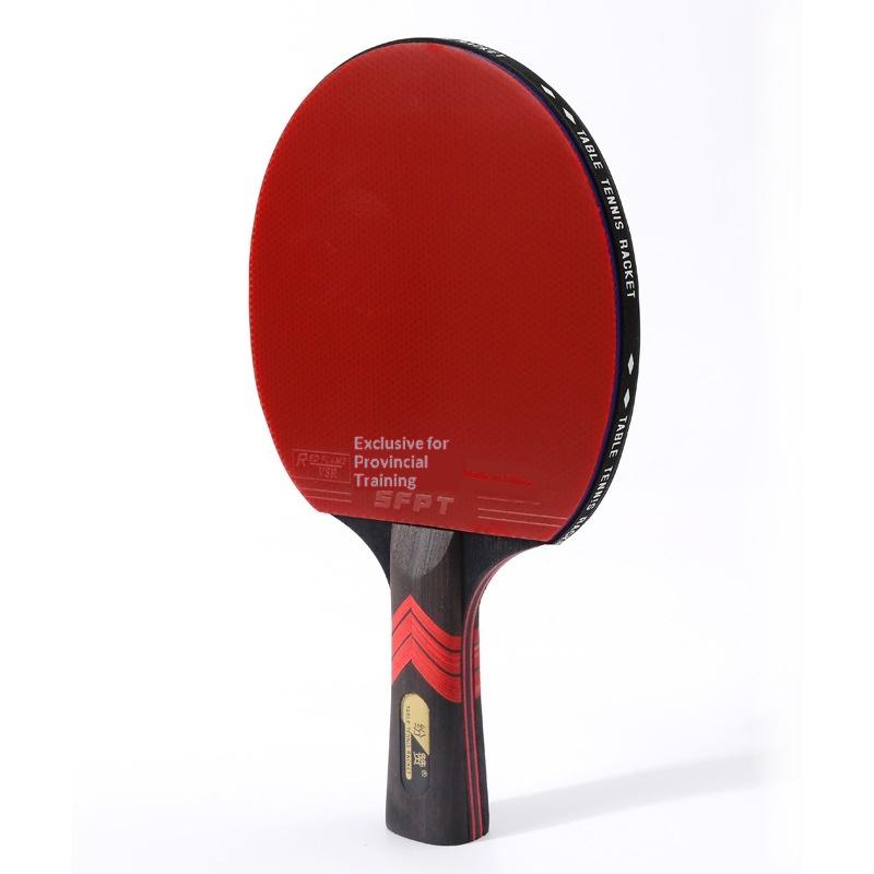 Table Tennis Racket Professional-Level Single Racket 7-Ply Poplar Wood Semi-Carbon Base Star High-Elastic Sticky Double-Sided