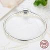 New Original Fine Jewelry 925 Sterling Silver Charm Bracelet Soft Smooth Snake Bone Bracelets for Women DIY Bangle
