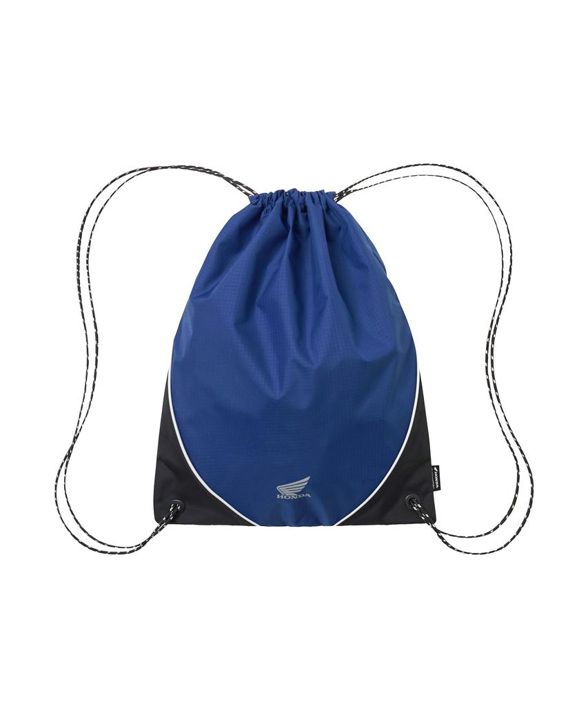 Phyps Motorcycle Nylon Color Block Drawstring Bag Navy