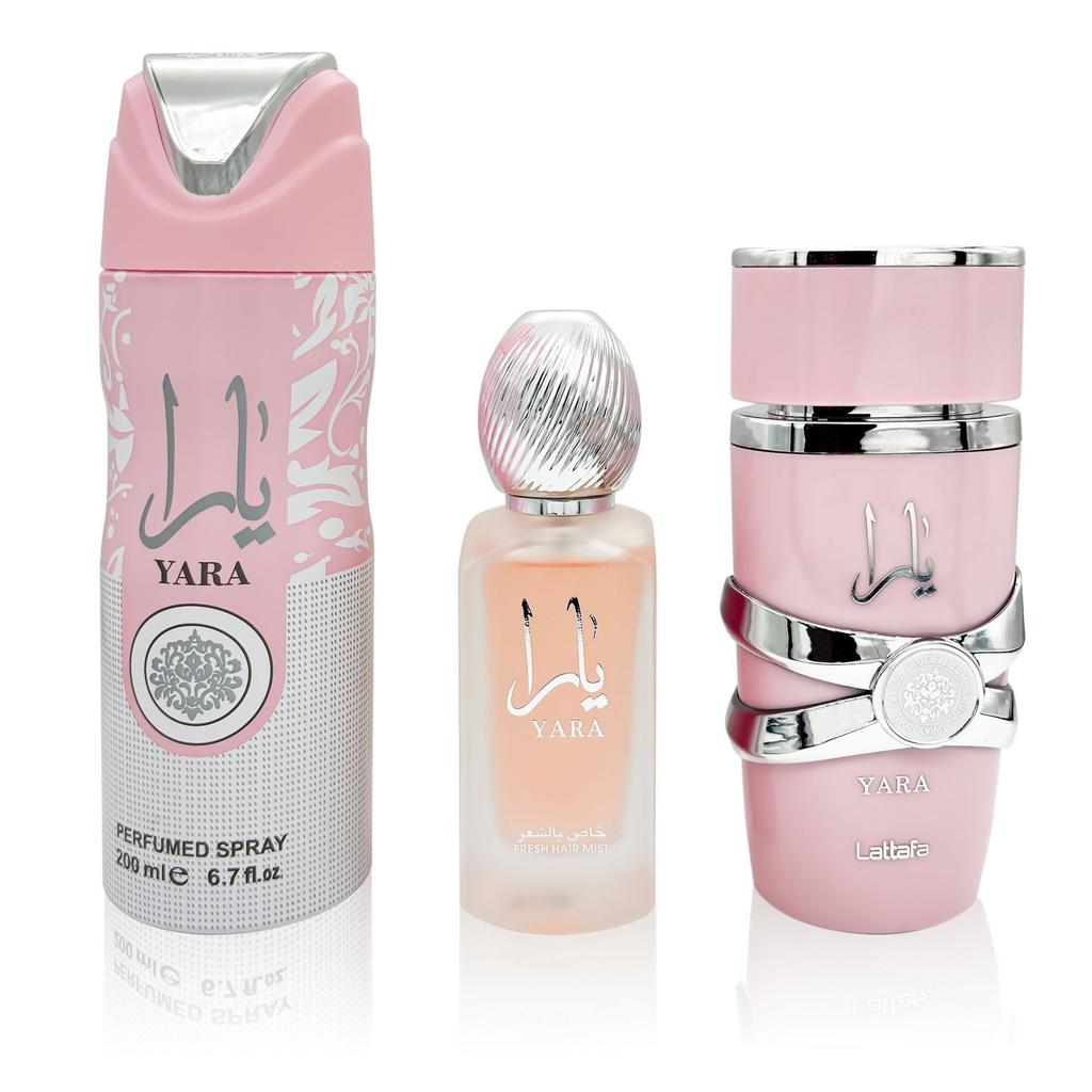 Lattafa Yara Candy Perfume Trio Set for Women, Middle Eastern Arabic Fragrance, Sweet Candy Scent, Long Lasting, Gift Box
