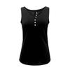 Women's Fashion Color V-neck Button Vest Top Sleeveless Sports Top T-shirt