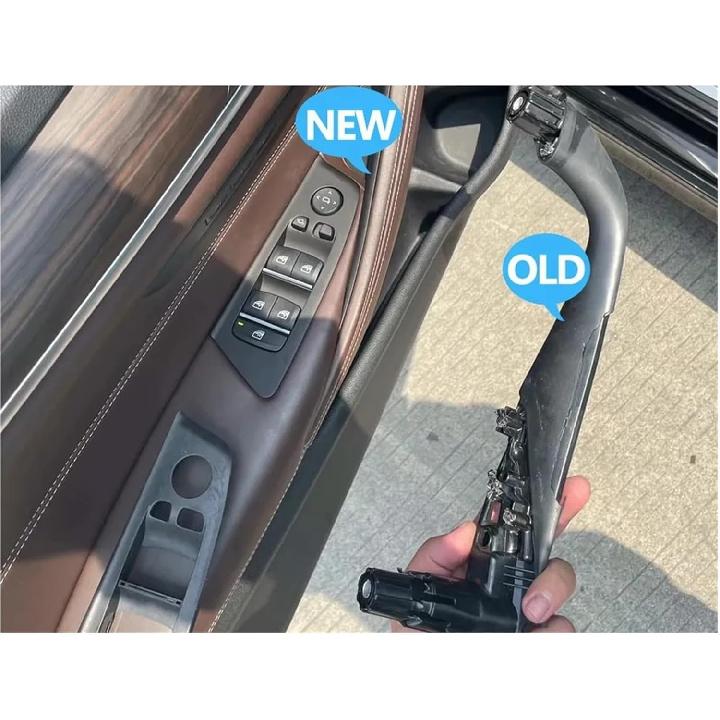 חדש ידית דלת פנים לרכב צד שמאל ימין פנל קישוט פנימי 51417438523 51417438524 תואם ל-BMW סדרה 5 G30 G31 G38 2017-2023(סט סיבי פחמן)