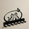 Kissing Cat Key Hooks Set 7 Hooks Rustproof Wall Mounted Organizer for Keys Towels Kitchen Decorative Home Storage