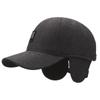 New Hat Men'S Day Casual Baseball Cap Fleece Ear Protector Cap In The Elderly Dad Warm Cotton Hat