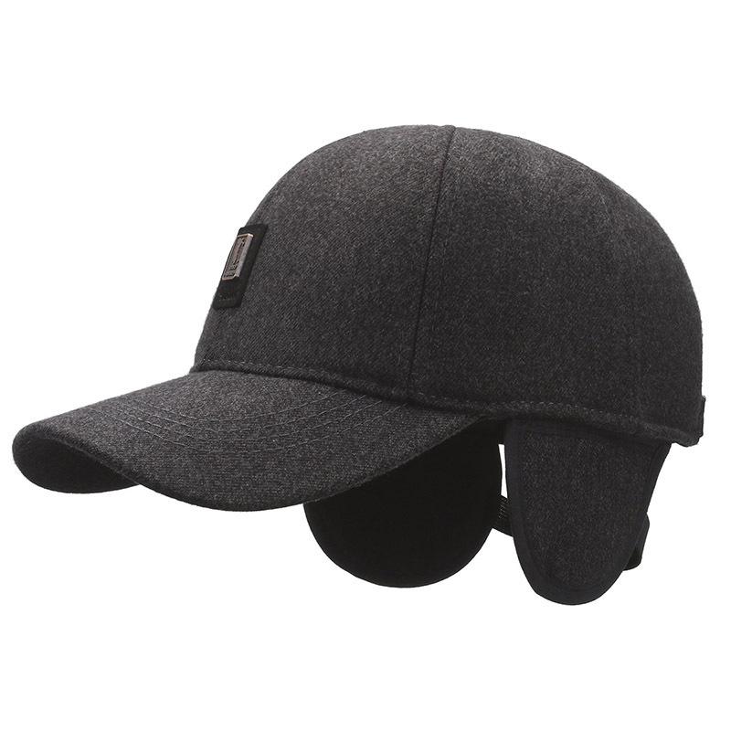 New Hat Men'S Day Casual Baseball Cap Fleece Ear Protector Cap In The Elderly Dad Warm Cotton Hat