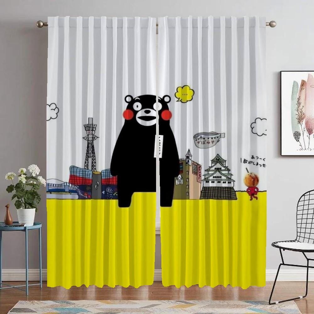 Kumamon Tulle for Bedroom Kitchen Curtains for Camera Curtains Child Room Shades Blackout Curtain Halloween Decoration Partition