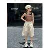 Casual Loose Elastic Waist Solid Thin Cropped Wide Leg Pants For Women